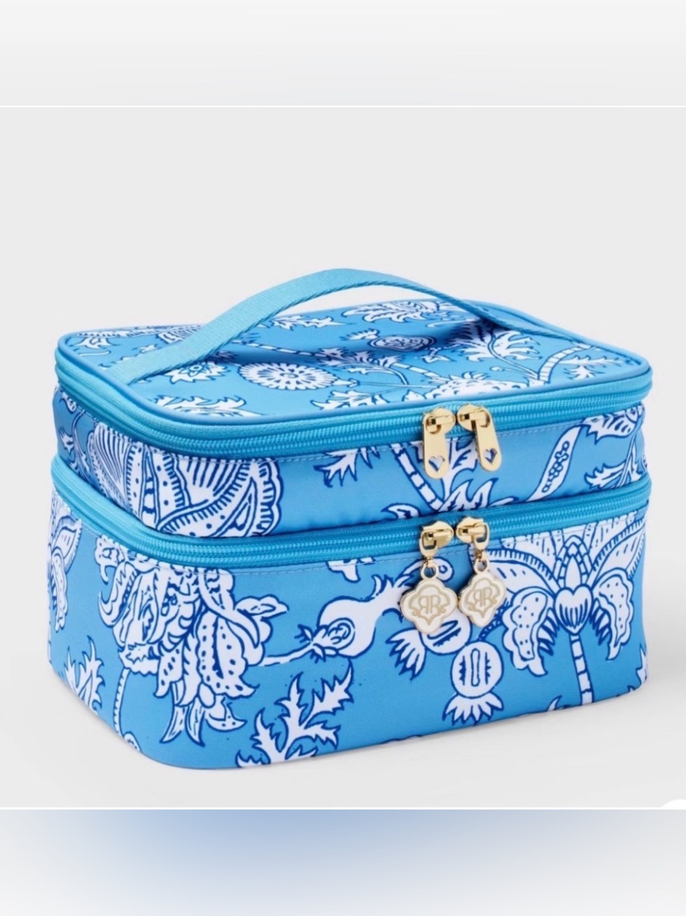 Roberta Roller Rabbit x Target Floral Vines Soft Sided Vanity Case Blue, NWT